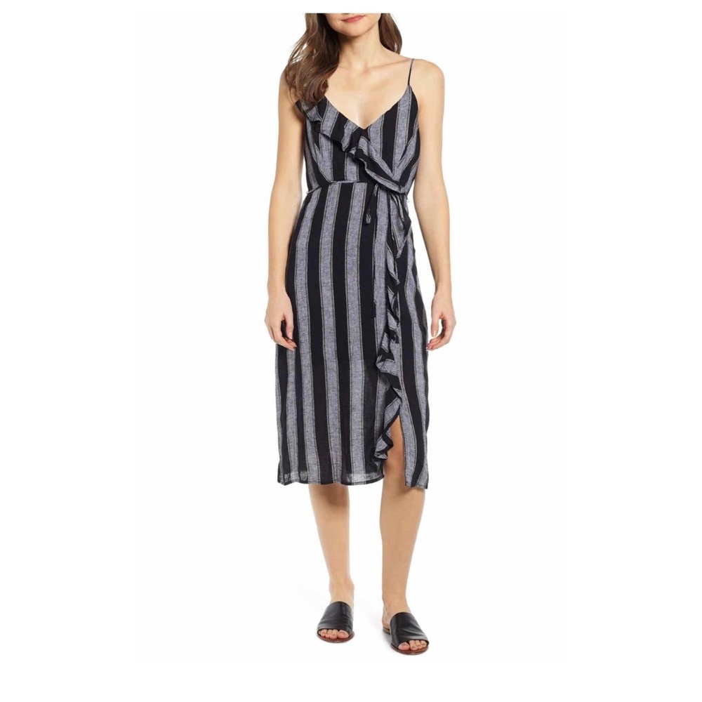 Rails Ariel Stripe Faux Wrap Dress NWT